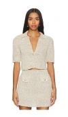 Asta Resort Morgan Polo Cardigan In Beige