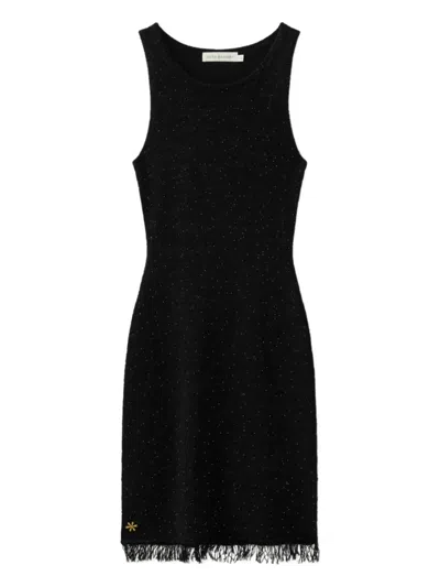Asta Resort Natalia Fring-hem Mini Dress In Black