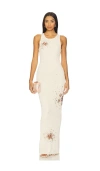 Asta Resort Natalia Hand Embroidered Dress In Neutral