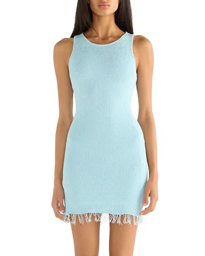 Asta Resort Natalia Sequin Sleeveless Mini Dress In Blue
