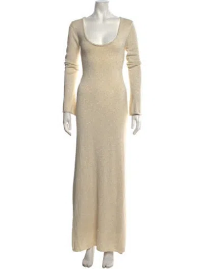 Pre-owned Asta Resort Patterned Long Dress W/ Tags In Neutrals