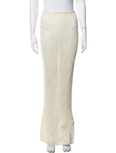 Pre-owned Asta Resort Patterned Long Skirt In Neutrals