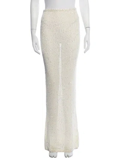 Pre-owned Asta Resort Patterned Long Skirt In Neutrals