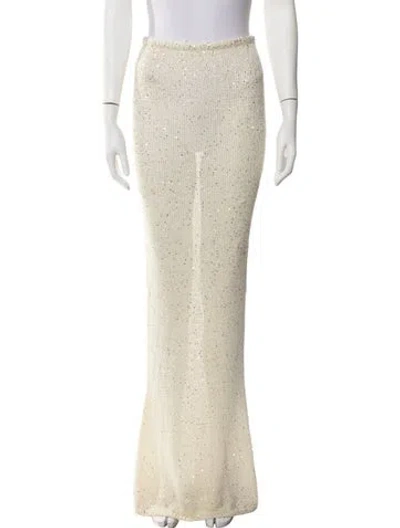 Pre-owned Asta Resort Patterned Long Skirt In Neutrals