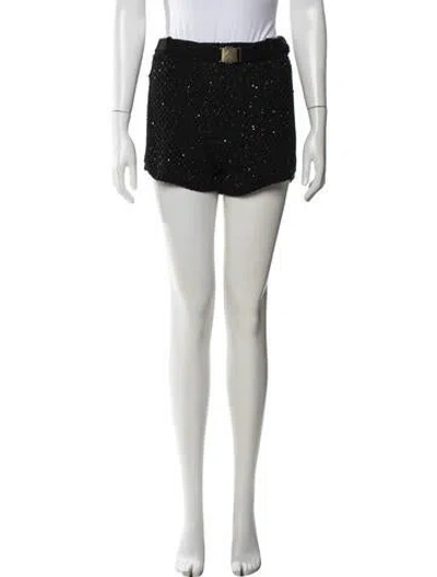 Pre-owned Asta Resort Patterned Mini Shorts In Black