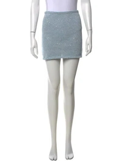Pre-owned Asta Resort Patterned Mini Skirt In Blue