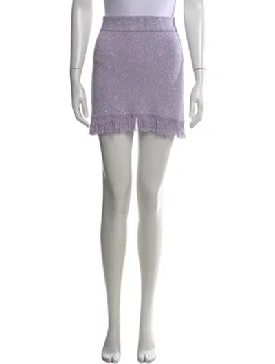 Pre-owned Asta Resort Patterned Mini Skirt In Purple