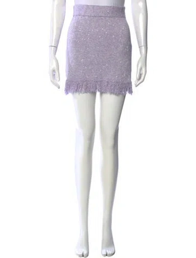 Pre-owned Asta Resort Patterned Mini Skirt W/ Tags In Purple