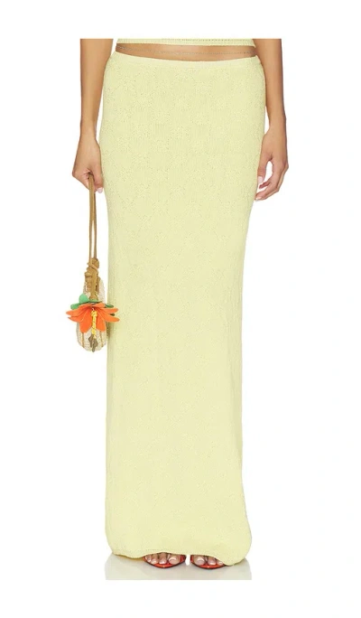 Asta Resort Pointelle Carolina Skirt In Yellow
