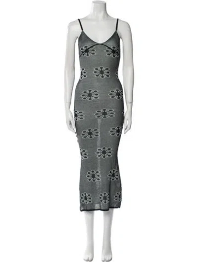 Pre-owned Asta Resort Printed Long Dress In Multi