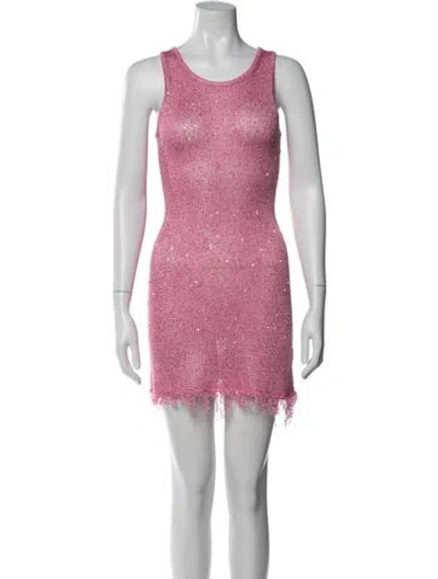 Pre-owned Asta Resort Printed Mini Dress In Pink