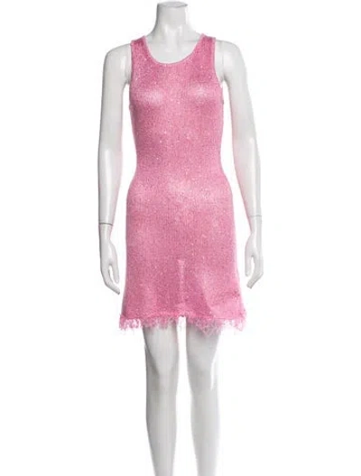 Pre-owned Asta Resort Printed Mini Dress In Pink