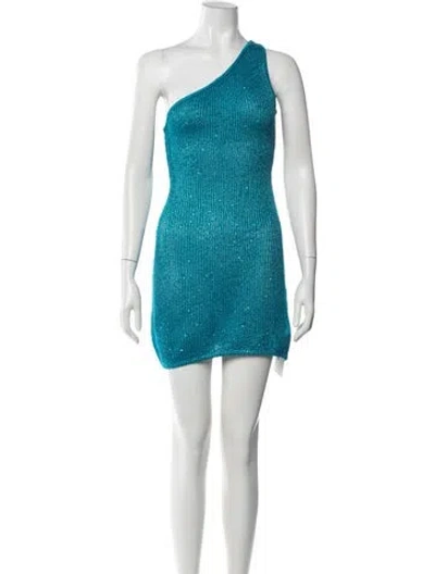 Pre-owned Asta Resort Printed Mini Dress W/ Tags In Blue
