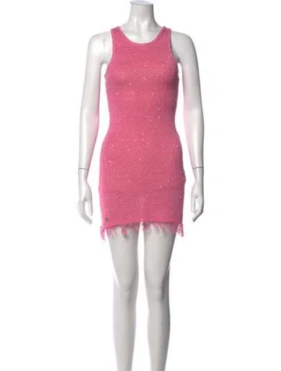 Pre-owned Asta Resort Printed Mini Dress W/ Tags In Pink