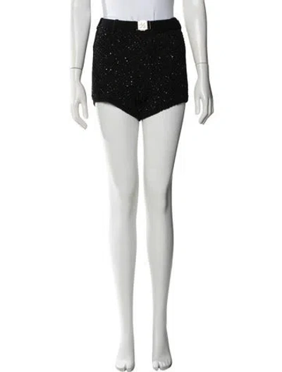 Pre-owned Asta Resort Printed Mini Shorts In Black
