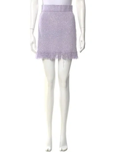 Pre-owned Asta Resort Printed Mini Skirt In Purple