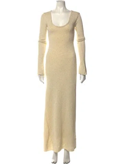 Pre-owned Asta Resort Scoop Neck Long Dress W/ Tags In Neutrals