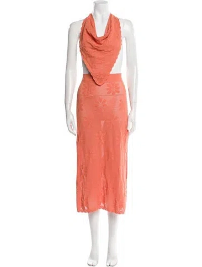 Pre-owned Asta Resort Skirt Set In Orange