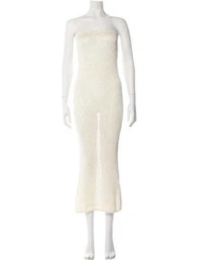 Pre-owned Asta Resort Strapless Midi Length Dress W/ Tags In Neutral
