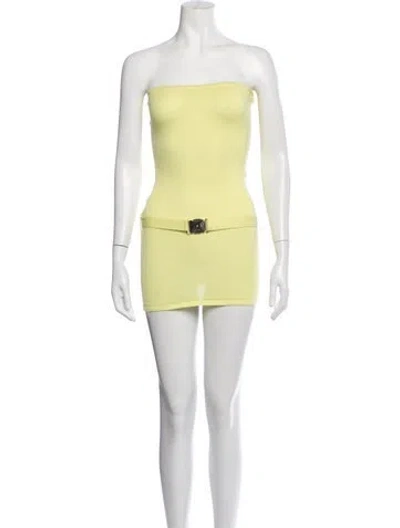 Pre-owned Asta Resort Strapless Mini Dress In Green