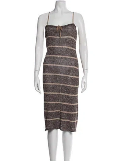 Pre-owned Asta Resort Striped Knee-length Dress In Multi