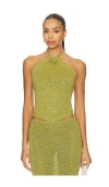 Asta Resort Teresa Scarf Top In Gold