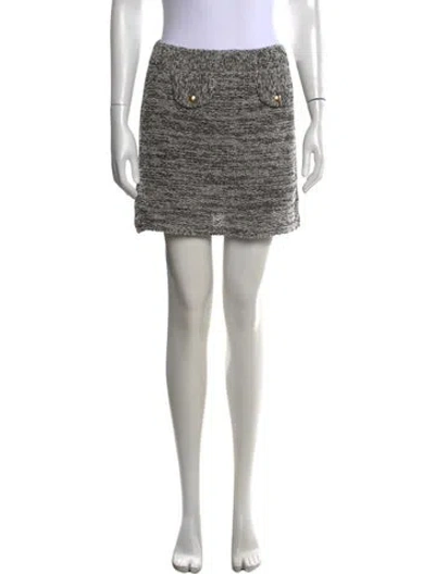 Pre-owned Asta Resort Tweed Pattern Mini Skirt In Multicolor