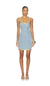 Asta Resort Vera Embroidered Mini Dress In Blue