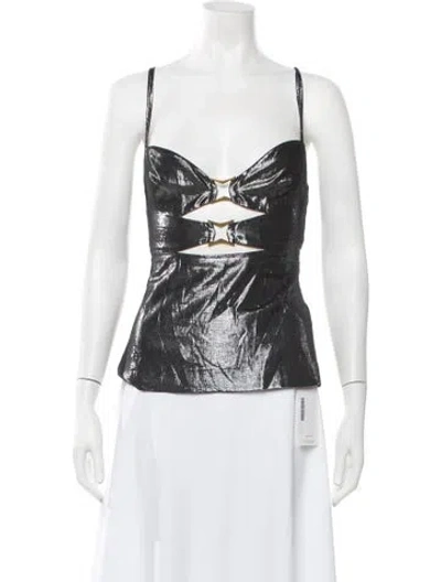 Pre-owned Asta Resort V-neck Sleeveless Top In White