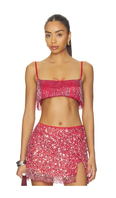 Asta Resort X Revolve Yasmin Fringe Bralette In Pink