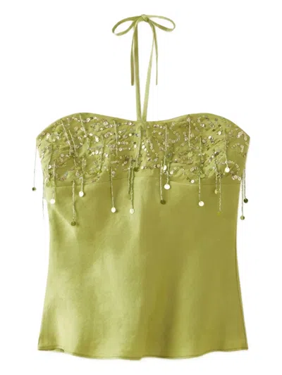 Asta Resort X Yasmin Centre-back Zip Top In Green