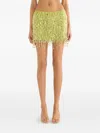 Asta Resort Yasmin Hand Beaded Mini Skirt In Green