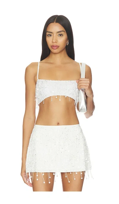 Asta Resort Yasmin Hand Beaded Bralette In White