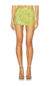 Asta Resort Yasmin Hand Beaded Mini Skirt In Green