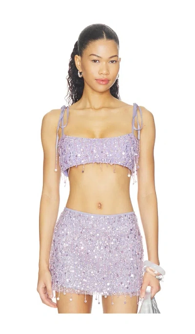 Asta Resort Yasmin Hand Beaded Tie Bralette In Purple