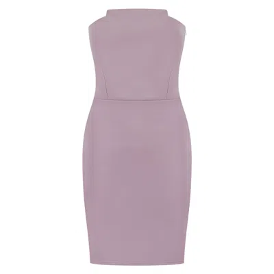 Asteliia Women's Pink / Purple Petra Square Notch Neck Bandeau Mini Dress In Elderberry Purple In Pink/purple