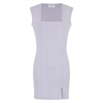 Asteliia Women's Pink / Purple The Vela Square Neck Mini Dress In Misty Lilac In Pink/purple