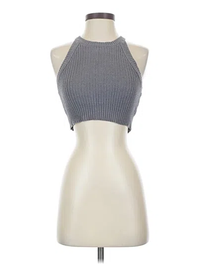 Pre-owned Aster Sleeveless Top Gray Halter Neckline Tops
