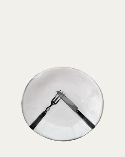 Astier De Vilatte Small Fork And Knife Plate In Multi