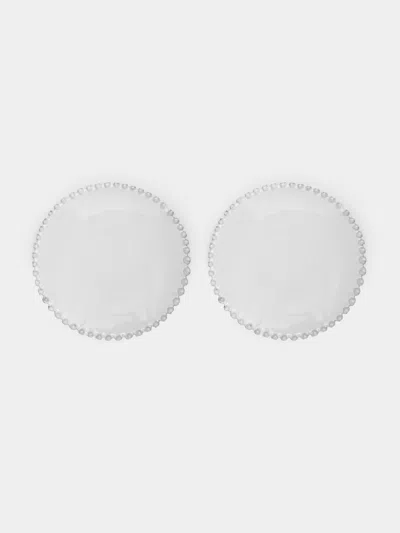 Astier De Villatte Adélaïde Hand-glazed Ceramic Saucer (set Of 2) In White
