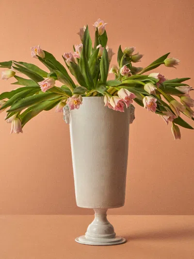 Astier De Villatte Alexandre Hand-glazed Ceramic Vase (16in/40.5cm) In Pink