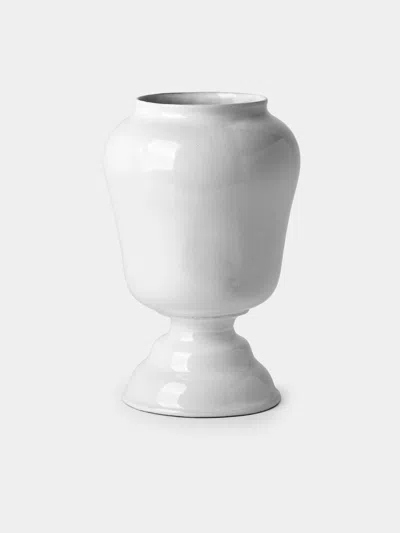 Astier De Villatte Apothicaire Hand-glazed Ceramic Vase (13in/33.5cm) In White
