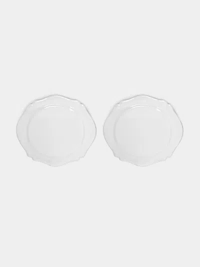 Astier De Villatte Bac Hand-glazed Ceramic Dinner Plate - 10in/26cm (set Of 2) In White