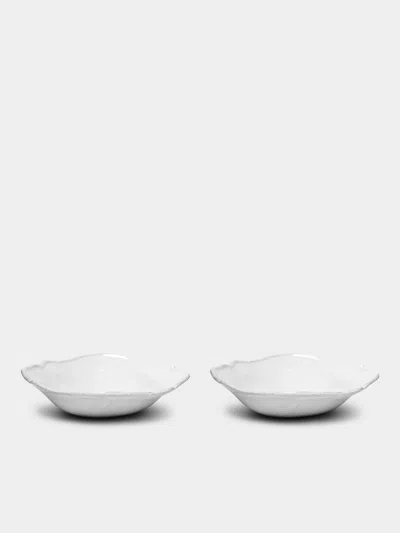 Astier De Villatte Bac Hand-glazed Ceramic Small Soup Plate - 7.5in/19cm (set Of 2) In White
