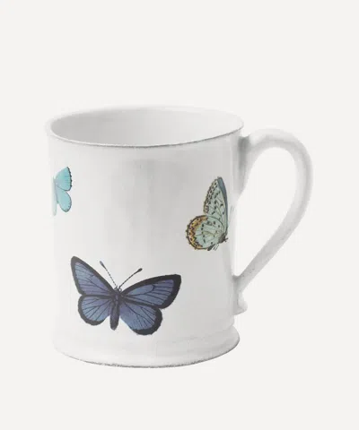 Astier De Villatte Blue Butterfly Cup In White