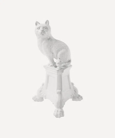 Astier De Villatte Cat Monument Incense Holder In White