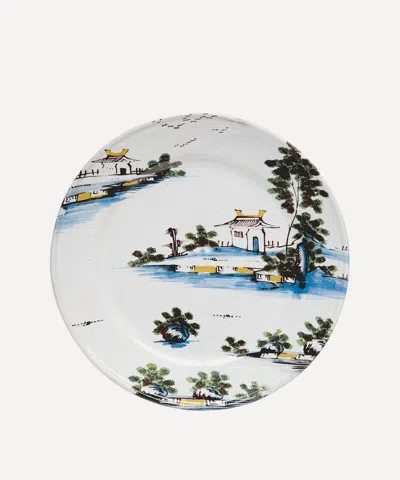 Astier De Villatte Chinoiserie Landscape Pagoda 1760 Bristol Dessert Plate In Multi