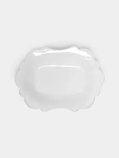 Astier De Villatte Colbert Hand-glazed Ceramic Deep Platter  Abask Luxury Gift In White