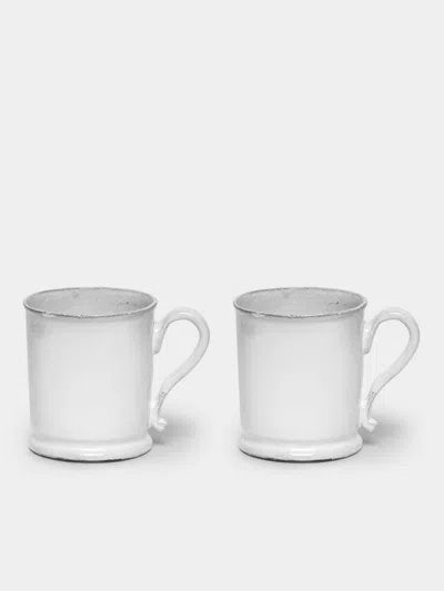 Astier De Villatte Colbert Hand-glazed Ceramic Small Mug (set Of 2) In White