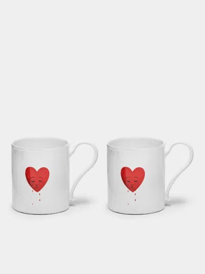 Astier De Villatte Crying Heart Hand-glazed Ceramic Mug (set Of 2)